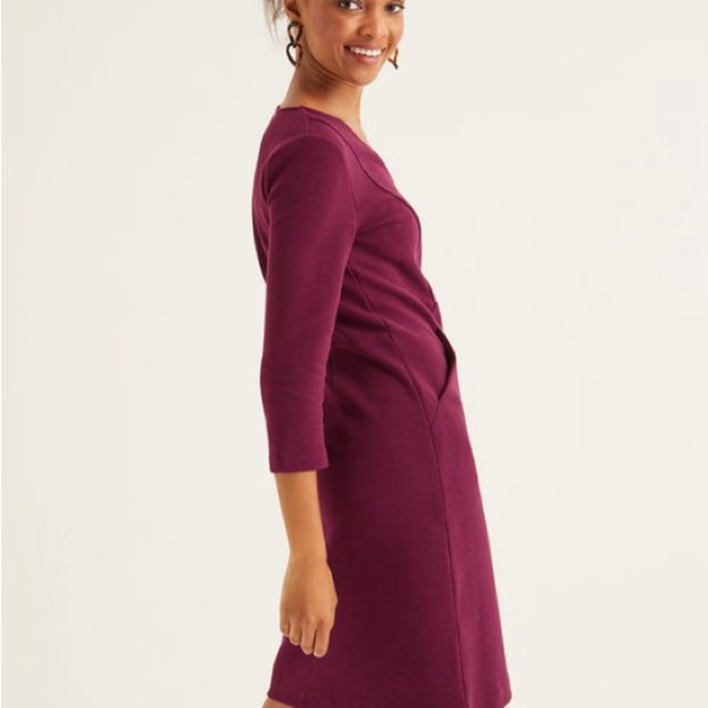 Boden Brontë Ottoman Sheath Dress – Maroon, Size 8L (Long) - Picture 9 of 11